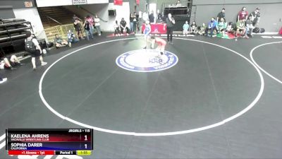 115 lbs Champ. Round 2 - Kaelena Ahrens, Vacaville Wrestling Club vs Sophia Darer, California