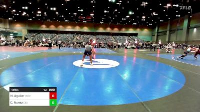 141 lbs Consi Of 16 #2 - Nathan Aguilar, UNATT-Oregon State vs Christian Nunez, California Baptist University