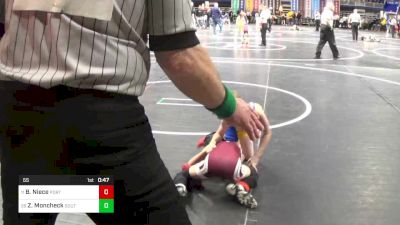 55 lbs Round Of 32 - Brayton Niece, Port Allegany vs Zayne Moncheck, Southmoreland