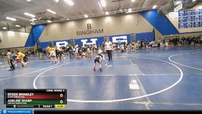 53 lbs Cons. Round 3 - Ryder Brindley, Elite Wrestling vs Adeline Sharp, Uintah Wrestling