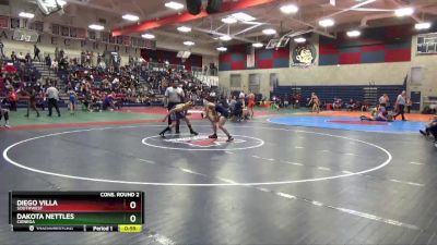 126 lbs Cons. Round 2 - Dakota Nettles, Cienega vs Diego Villa, Southwest