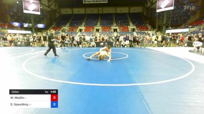 132 lbs Cons 32 #2 - Wyatt Medlin, Illinois vs Sammy Spaulding, New Jersey