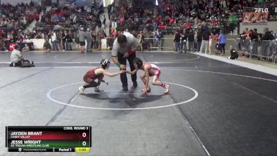 55 lbs Cons. Round 3 - Jesse Wright, OZ Trojan Wrestling Club vs Jayden Brant, Caney Valley