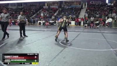 150 lbs Quarterfinal - Garrett Davis, Lawrence Elite Wrestling Club vs Jared Aschenbrenner, Wakeeney