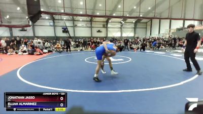 120 lbs Quarterfinal - Jonathan Jasso, CA vs Elijah Almarinez, CA