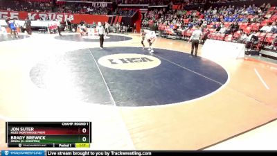 1A 165 lbs Champ. Round 1 - Jon Suter, Niles (Northridge Prep) vs Brady Brewick, Genoa (G.-Kingston)