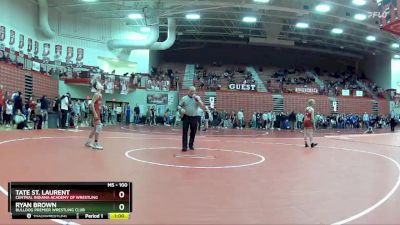 100 lbs Champ. Round 1 - Tate St. Laurent, Central Indiana Academy Of Wrestling vs Ryan Brown, Bulldog Premier Wrestling Club