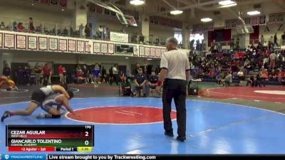 170 lbs Quarterfinal - Giancarlo Tolentino, Coastal Academy vs Cezar Aguilar, West Hills