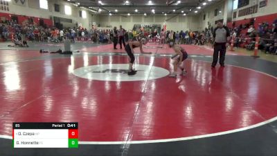 85 lbs Cons. Round 3 - Owen Czepa, New Prague vs Gabe Honnette, Flat Earth