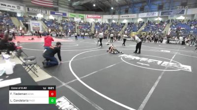 54 lbs Consi Of 8 #2 - Finn Tiedeman, Bennett Wrestling Club vs Logan Candelaria, Pagosa Springs Middle School