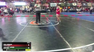 G - 107 lbs Cons. Semi - Ava Krings, Conrad Girls vs Kaylee LaPier, Butte Girls