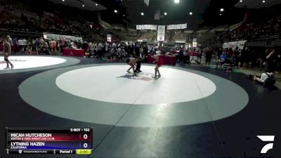 102 lbs Semifinal - Micah Hutcheson, Exeter X-Men Wrestling Club vs Lytning Hazen, California