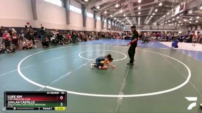 50 lbs Semifinal - Zaylah Castillo, Gracie Barra Westchase Wrestling Club vs Luke Kim, G580 Wrestling Club