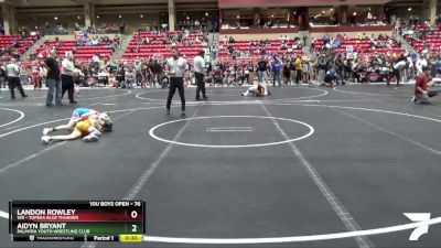 76 lbs Quarterfinal - Aidyn Bryant, Palmyra Youth Wrestling Club vs Landon Rowley, WR - Topeka Blue Thunder