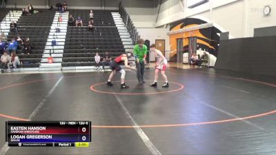 12U-5 lbs Round 3 - Easten Hanson, Caveman Wrestling vs Logan Gregerson, GMLOS