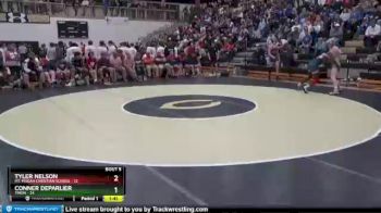 152 lbs Semis & 1st Wb (8 Team) - Tyler Nelson, Mt. Pisgah Christian School vs Conner Deparlier, Trion