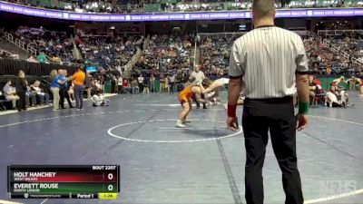 2A 165 lbs Quarterfinal - Everett Rouse, North Lenoir vs Holt Hanchey, West Wilkes