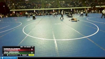 67 lbs Quarterfinal - Issac Hernandez, Bettendorf Wrestling Club vs Karson Ellenberg, Big Game Wrestling Club