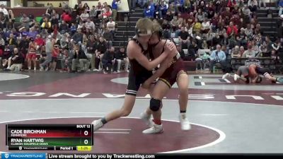 113 lbs Round 1 - Ryan Hartwig, Clarion-Goldfield-Dows vs Cade Birchman, Fennimore