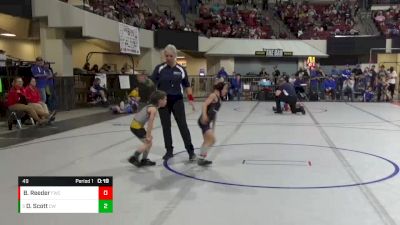 49 lbs Quarterfinal - Dawson Scott, Choteau Wrestling vs Barrett Reeder, Forsyth Wrestling Club