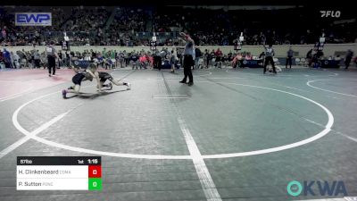 67 lbs Quarterfinal - Harper Clinkenbeard, Comanche Takedown Club vs Paisley Sutton, Ponca City Wildcat Wrestling