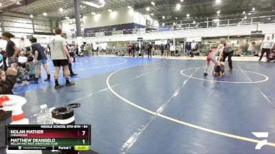 84 lbs Quarterfinal - Matthew DeAngelo, Kellam Mat Rats Wrestling Club vs Nolan Mather, Chesapeake