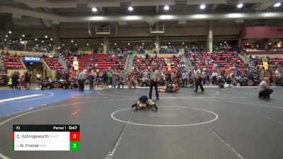 70 lbs Cons. Round 1 - Nolan Frazier, Bluestem Wrestling Club vs Caysen Hollingsworth, Buchanan County Wrestling Club