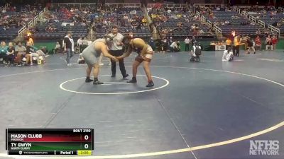 2A 285 lbs Champ. Round 1 - Mason Clubb, Madison vs Ty Gwyn, North Surry