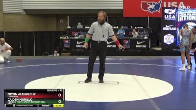 92 lbs Champ. Round 1 - Caiden Murillo, Meriden Youth Wrestling/Dirty Den Kids vs Miyon Alkubechy, Tennessee