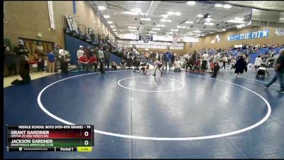 76 lbs 3rd Place Match - Grant Gardiner, Uintah Jr High Wrestling vs Jackson Gardner, Grantsville Wrestling Club