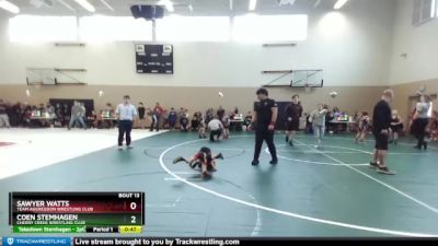 43 lbs Round 1 - Sawyer Watts, Team Aggression Wrestling Club vs Coen Stemhagen, Cherry Creek Wrestling Club