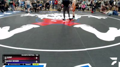 102 lbs Round 3 - Jj Jump, OR vs Takoda Boger, UT