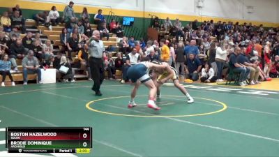 144 lbs Champ. Round 2 - Brodie Dominique, ARCHBOLD vs Boston Hazelwood, SOLON