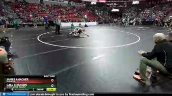 D3-145 lbs Quarterfinal - Cael Erickson, Cedar Grove-Belgium vs James Amacher, Poynette