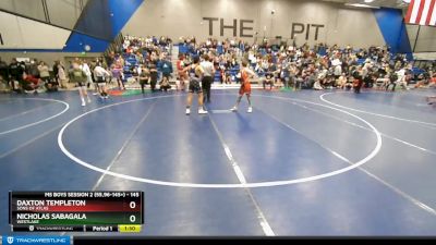 145 lbs Quarterfinal - Nicholas Sabagala, Westlake vs Daxton Templeton, Sons Of Atlas