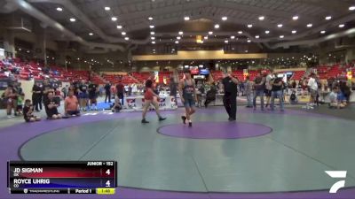 152 lbs Semifinal - Jd Sigman, OK vs Royce Uhrig, CO