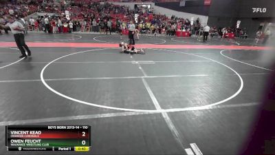 110 lbs Cons. Round 5 - Vincent Keao, Crandon Cardinals vs Owen Feucht, Waunakee Wrestling Club