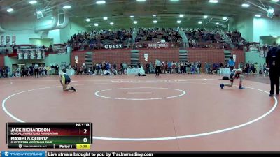 113 lbs Cons. Round 3 - Jack Richardson, Roncalli Wrestling Foundation vs Maximus Quiroz, Chesterton Wrestling Club