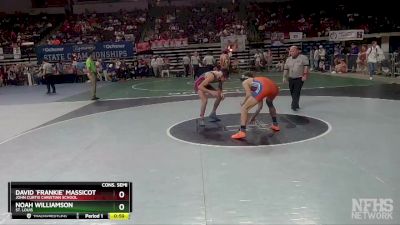 D 3 152 lbs Cons. Semi - Noah Williamson, St. Louis vs David `Frankie` Massicot, John Curtis Christian School