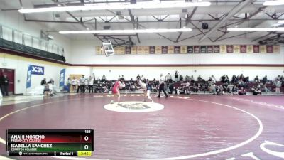 128 lbs 5th Place Match - Anahi Moreno, Fresno City College vs Isabella Sanchez, Cerritos College