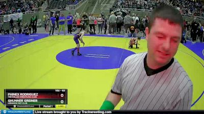 63 lbs Champ. Round 2 - Phinex Rodriguez, The Dalles Wrestling Club vs Ghunner Greiner, Lebanon Mat Club