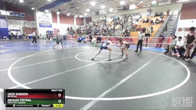 120 lbs Cons. Semi - Demian Pryima, Newport Harbor vs Jack Karson, Beckman