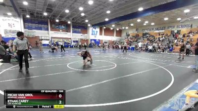 106 lbs Cons. Semi - Ethan Carey, Los Alamitos vs Micah Van Grol, Newport Harbor