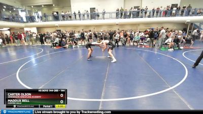 144 lbs Quarterfinal - Maddux Bell, Copper Hills vs Carter Olson, Sanderson Wrestling Academy