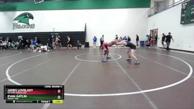 138 lbs Cons. Round 3 - James Lovelady, Victory Wrestling vs Evan Gatlin, Angry Fish