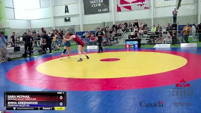 69kg Semifinal - Sara McPhail, Nechako Valley Wrestling vs Emma Greenwood, Cowichan Valley WC