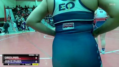 155 lbs Cons. Round 1 - Jocelyn Velasco, Eastern Oregon University vs Christa Sindel, Southwestern Oregon CC