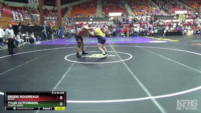 3-2-1A 215 Champ. Round 1 - Tyler Hutchinson, Council Grove vs Brodie Boudreaux, Beloit