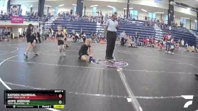 75 lbs Round 2 (8 Team) - Kayden Madrigal, West Coast Elite vs Hope Widman, Team Operators