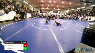 64 lbs Quarterfinal - Oliver Littleton, Collinsville Cardinal Youth Wrestling vs Chris Phillips, Wagoner Takedown Club